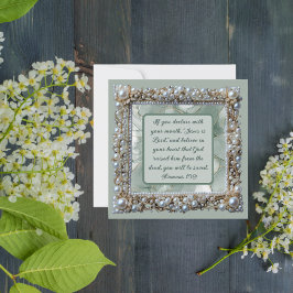 Cartão De Festividades Elegante Moldura de Pérola Personalizável para Dow