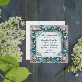 Cartão De Festividades Elegante Moldura de Pérola Personalizável para Dow