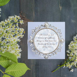 Cartão De Festividades Elegante Moldura Prateada Personalizável para Down