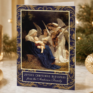 Cartão De Festividades Elegante Música Religiosa da Virgem Maria Anjos