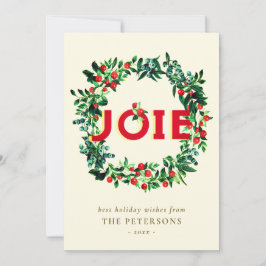 Cartão De Festividades Elegante Natais vintages Berry Wreath Joy