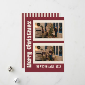 Cartão De Festividades Elegante Natal com Creme e Marrom Personalizado co
