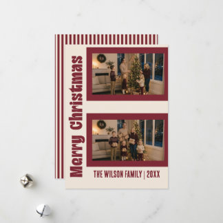 Cartão De Festividades Elegante Natal com Creme e Marrom Personalizado co