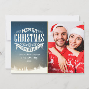Cartão De Festividades Elegante Natal Feliz Ano Novo 4 Fotos