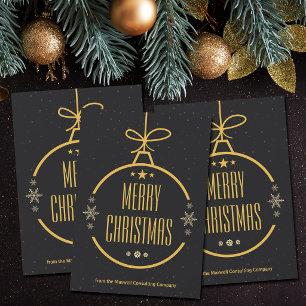 Cartão De Festividades Elegante Natal Feliz Ouro Preto Empresa Personaliz