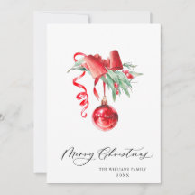 Elegante Ornamentação Vermelha Boas Festas Saudaçã