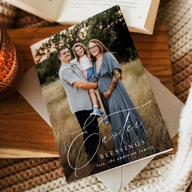 Cartão De Festividades Elegante Páscoa Bênçãos 3 Foto (Criador carregado)