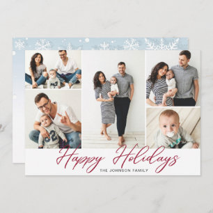 Cartão De Festividades Elegante Pine de Natal Cones 5 FOTOS Saudação