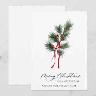Cartão De Festividades Elegante Pine Tree Christmas Corporate Hol
