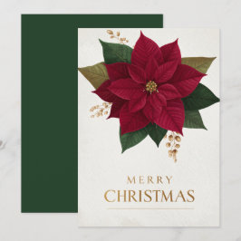 Cartão De Festividades Elegante Poinsettia Feliz Natal Saudação de Férias