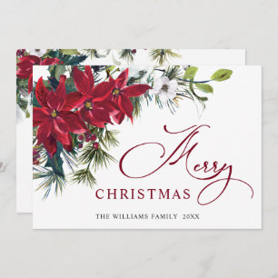 Cartão De Festividades Elegante Poinsettia Homenagem de Natal