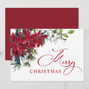Cartão De Festividades Elegante Poinsettia Natal Visgo Saudação