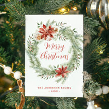 Elegante Poinsettias e Greenery Não Foto