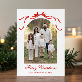Cartão De Festividades Elegante Red Arco Natal 4 Foto