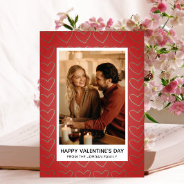 Cartão De Festividades Elegante Red Hearts Feliz dia de os namorados 1 Fo