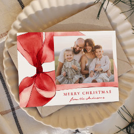 Cartão De Festividades Elegante Red Watercolor Arco 2 Foto