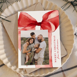 Cartão De Festividades Elegante Red Watercolor Arco 3 Foto