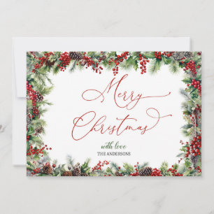 Cartão De Festividades Elegante roteiro de caligrafia Feliz Natal