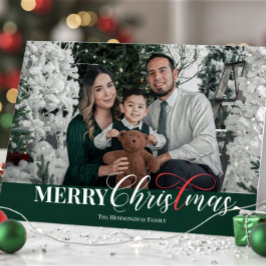 Cartão De Festividades Elegante Roteiro Foto de Natal Cristão Dobrada 