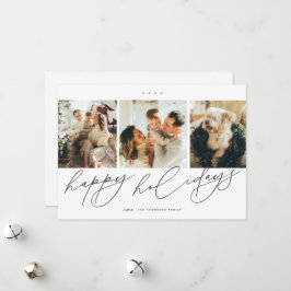 Cartão De Festividades Elegante Rotulado Felizes Festas 3 Foto da Família