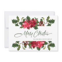 Elegante Saudação Corporativa de Natal Poinsettia