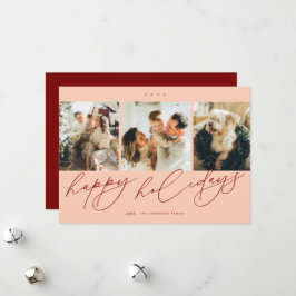 Cartão De Festividades Elegante Saudação de Festividades com Roteiro 3 Fo