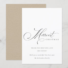 Cartão De Festividades Elegante Saudação de Natal com Letra Minimalista