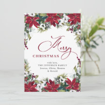 Elegante Saudação de Natal Poinsettia Visgo
