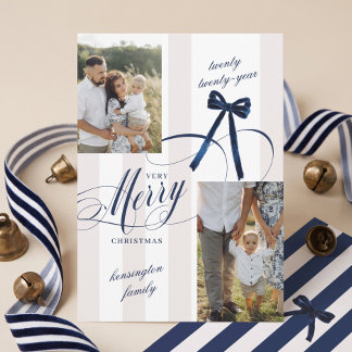 Cartão De Festividades Elegante Script Chic Arco-Naval Feliz Natal Foto