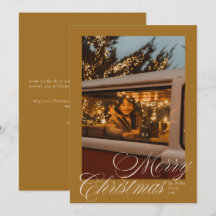 Elegante Script Feliz Natal Foto Amarela