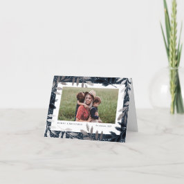 Cartão De Festividades Elegante Silver Branches 3 Foto Natal