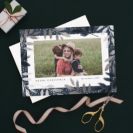 Cartão De Festividades Elegante Silver Branches 3 Foto Natal