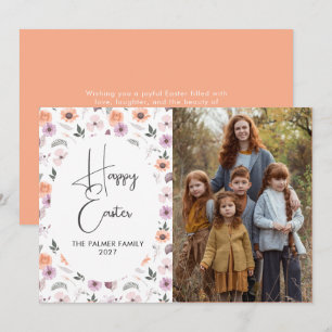 Cartão De Festividades Elegante Simples Doce floral de primavera Páscoa R