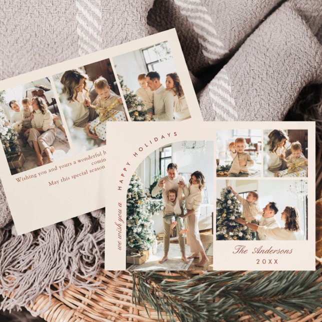 Cartão De Festividades Elegante Simples Na moda 7 FOTO Saudação de Natal (Criador carregado)