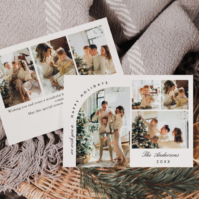 Cartão De Festividades Elegante Simples Na moda 7 FOTO Saudação de Natal (Criador carregado)