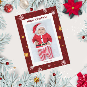 Cartão De Festividades Elegante Snowflake Baby Felry Foto de Natal