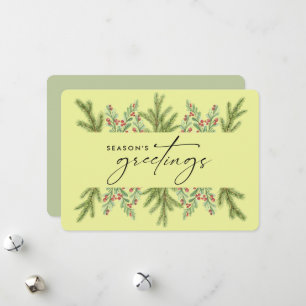 Cartão De Festividades Elegante Vegetação de Inverno Empresarial ADICIONE