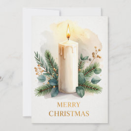 Cartão De Festividades Elegante Vela de Natal Feliz Natal Férias