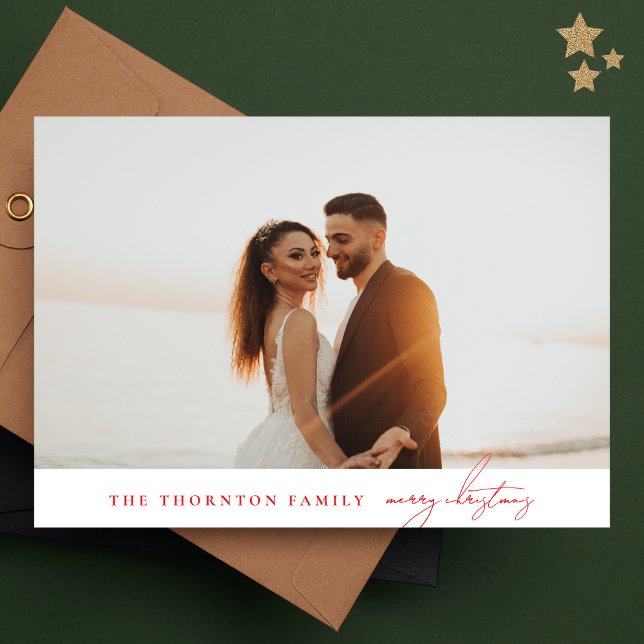 Cartão De Festividades Elegante Vermelho | Colagem de Fotografias de NATA (Criador carregado)