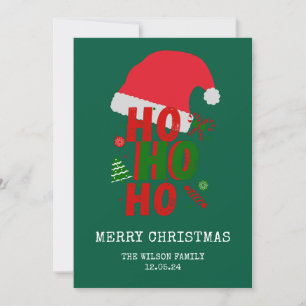 Cartão De Festividades Elegante Vermelho Verde Branco Feliz Natal