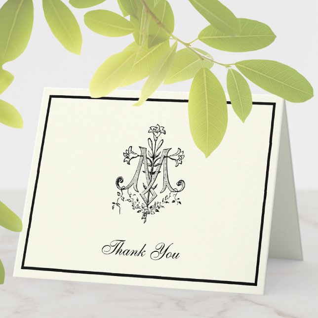 Cartão De Festividades Elegante Virgem Maria Religiosa Católica Floral (Criador carregado)