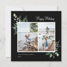 Cartão De Festividades Elegante Watercolor Greenery Botânico Foto