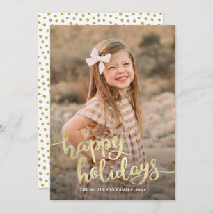 Cartão De Festividades Elegante White Script Calliografia Feliz Feriado C