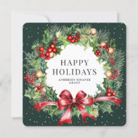Elegante Wreath Holly Green Business