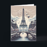 Cartão De Festividades Eleição Parisiense de inverno - Natal na cidade<br><div class="desc">Entra numa terra maravilhosa de inverno parisiense com o nosso cartão de Natal "Elegância de inverno Parisiense". Esta bela carta captura o romance e o encanto de Paris durante a estação festiva. Desde as luzes cintilantes ao longo do Sena até a majestosa Torre Eiffel brilhando com alegria de férias, cada...</div>