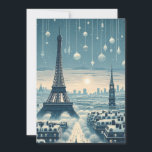 Cartão De Festividades Eleição Parisiense de inverno - Natal na cidade<br><div class="desc">Entra numa terra maravilhosa de inverno parisiense com o nosso cartão de Natal "Elegância de inverno Parisiense". Esta bela carta captura o romance e o encanto de Paris durante a estação festiva. Desde as luzes cintilantes ao longo do Sena até a majestosa Torre Eiffel brilhando com alegria de férias, cada...</div>