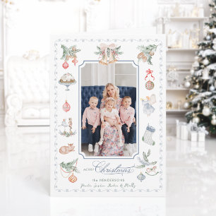 Cartão De Festividades Elementos de Natal em Aquarela Caprichosos Foto