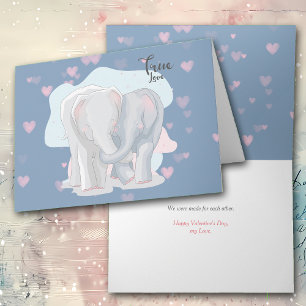 Cartão De Festividades Elephant Love Romantic Valentine Card