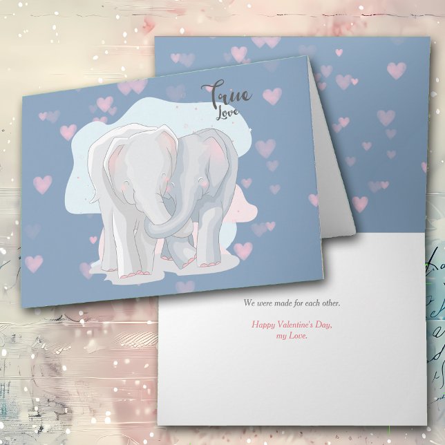 Cartão De Festividades Elephant Love Romantic Valentine Card (Criador carregado)