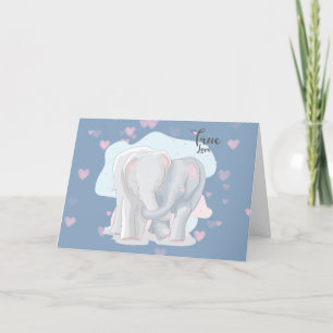 Cartão De Festividades Elephant Love Romantic Valentine Card